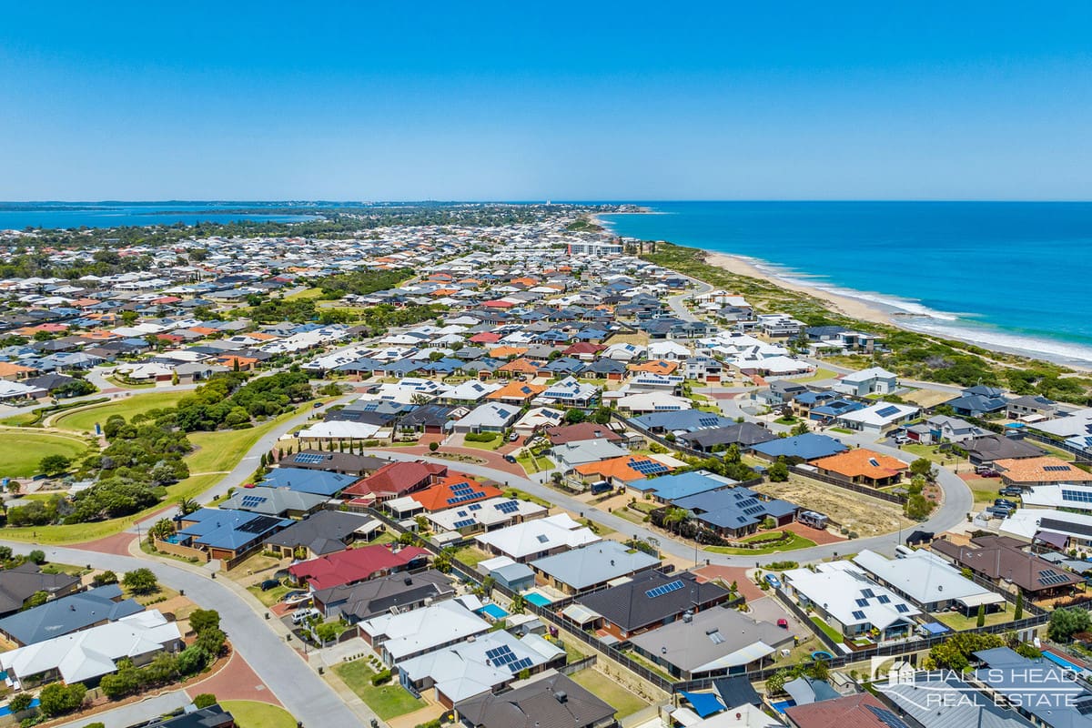 Coastal suburb with numerous houses